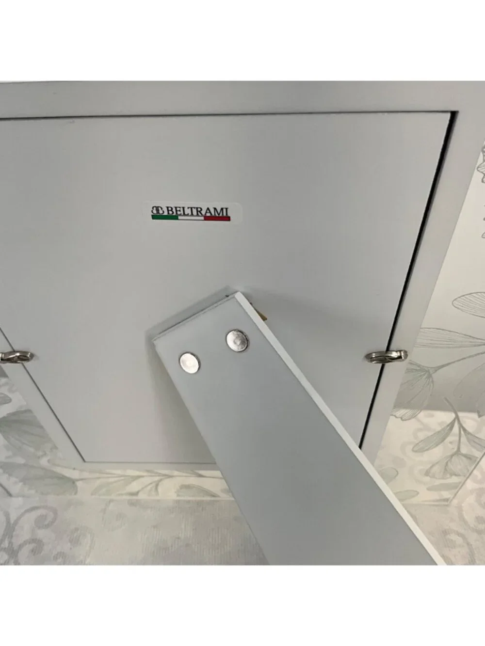Beltrami Real Silver Plated Glass Picture Frame 5x7 Floral Design Made In Italy